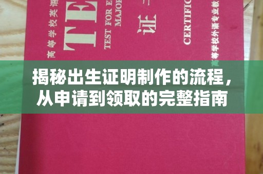 九台揭秘出生证明制作的流程，从申请到领取的完整指南